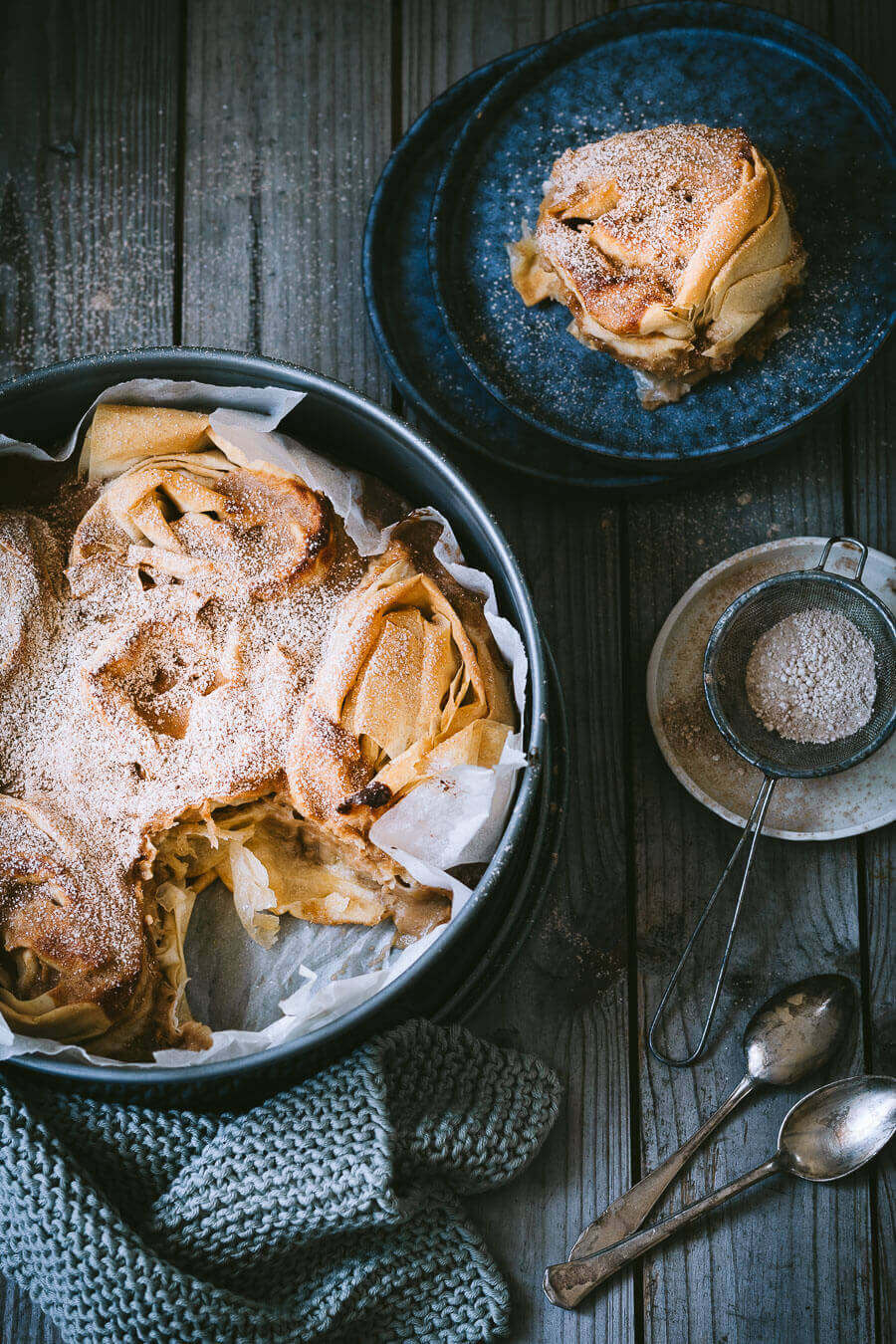 Tina Engel Food Photography, Ruffled Milk Pie with Applesauce